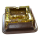 Murano Sommerso ashtray with leather support