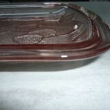 Pink glass top art deco fruits