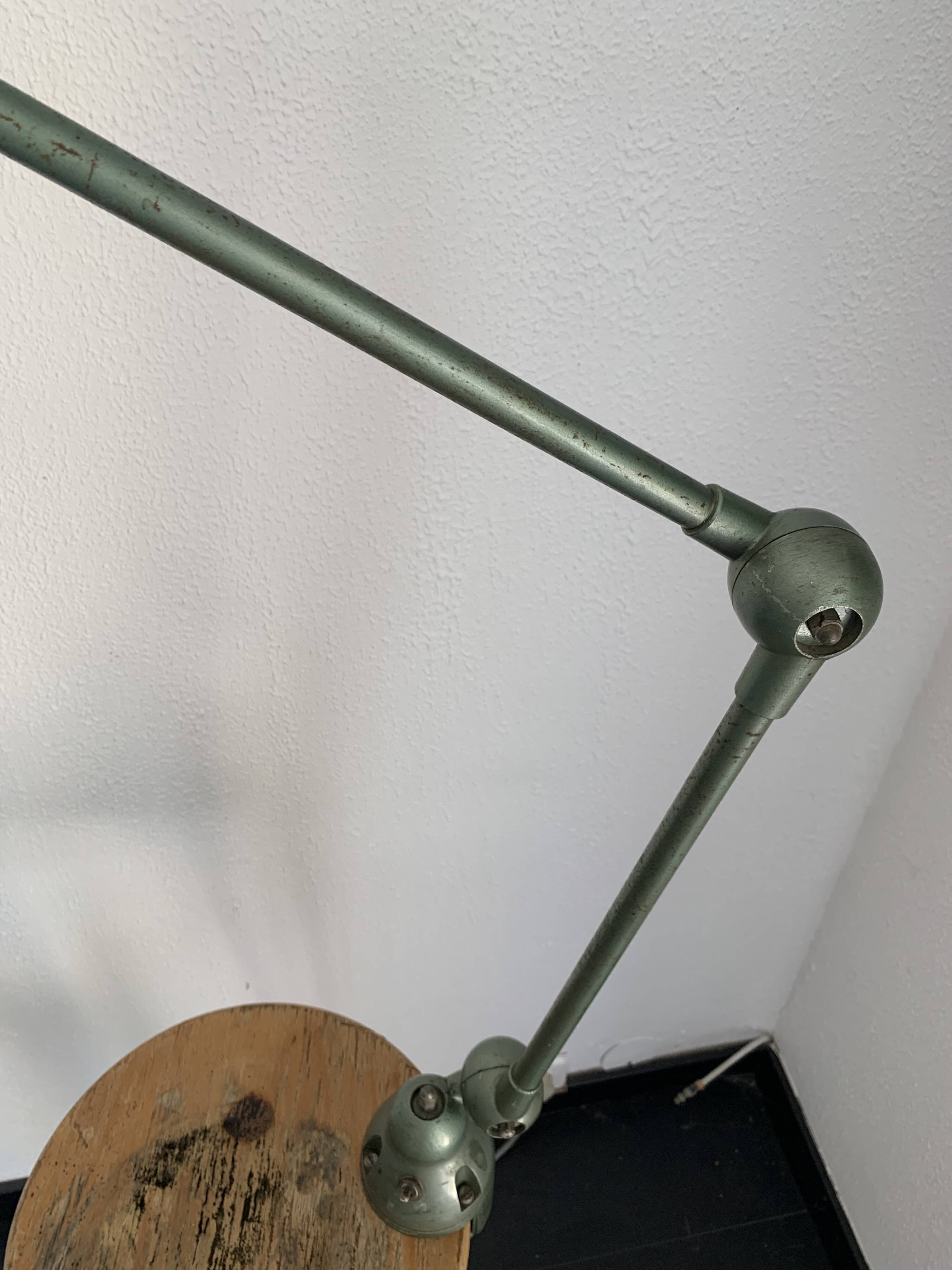 Vintage 1960s Jielde 2-arm green industrial lamp - 100 cm