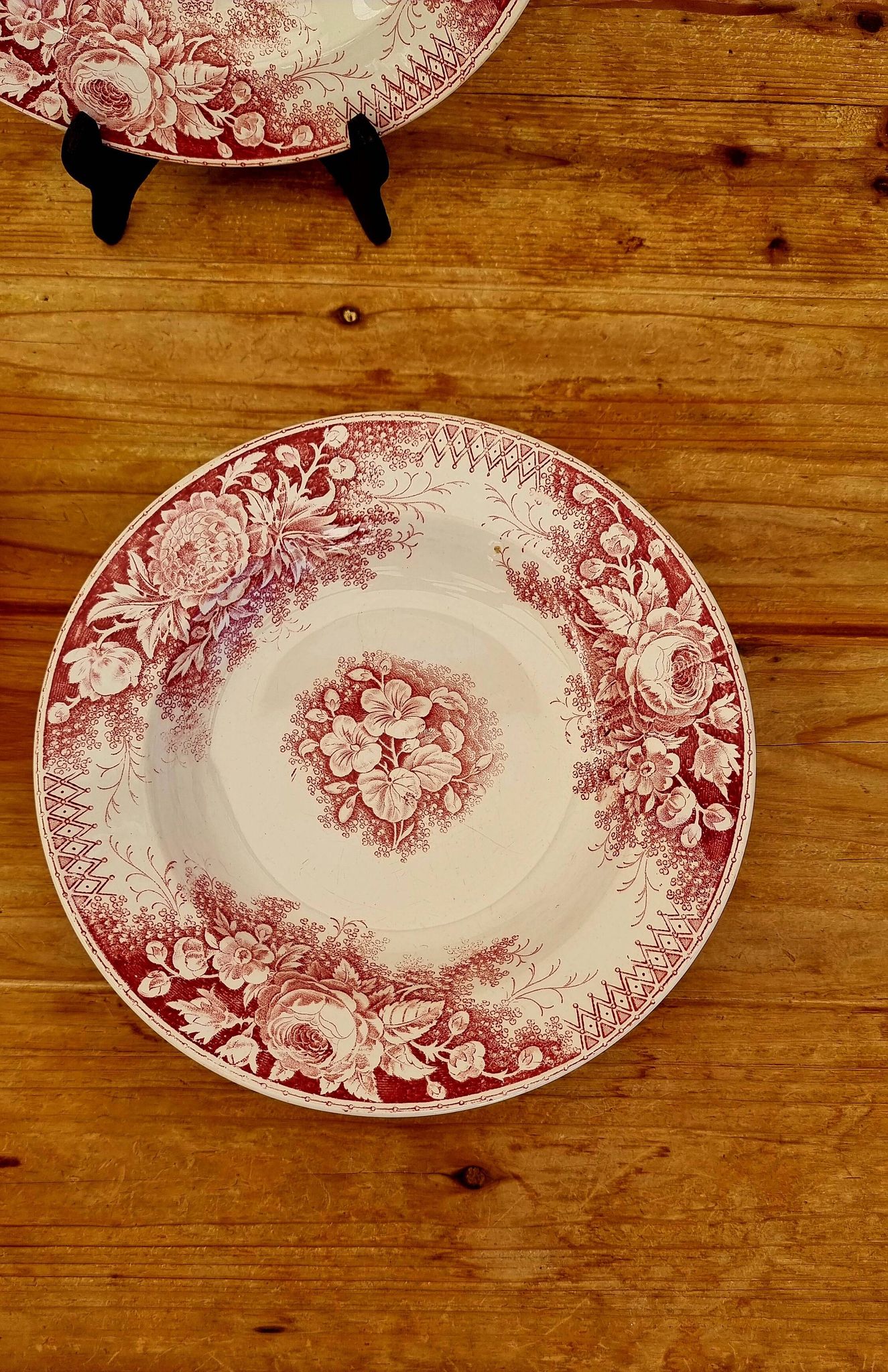 Set of 6 U&C Sarreguemines Jardinière model soup plates