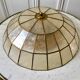Ceiling lamp in mother-of-pearl and brass two fires 50s