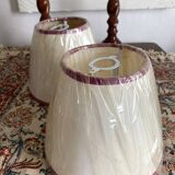 Pair of twisted wooden base lamps