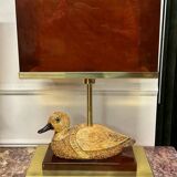 Pair of Brass and Bakelite Duck Lamps from the 1970s
