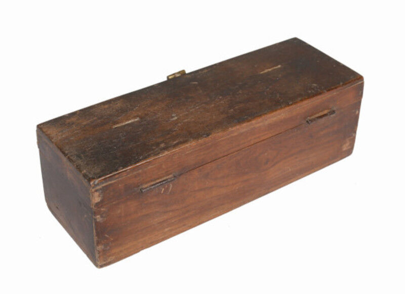 Box box old cashbox commercant wood old teck patine brown india