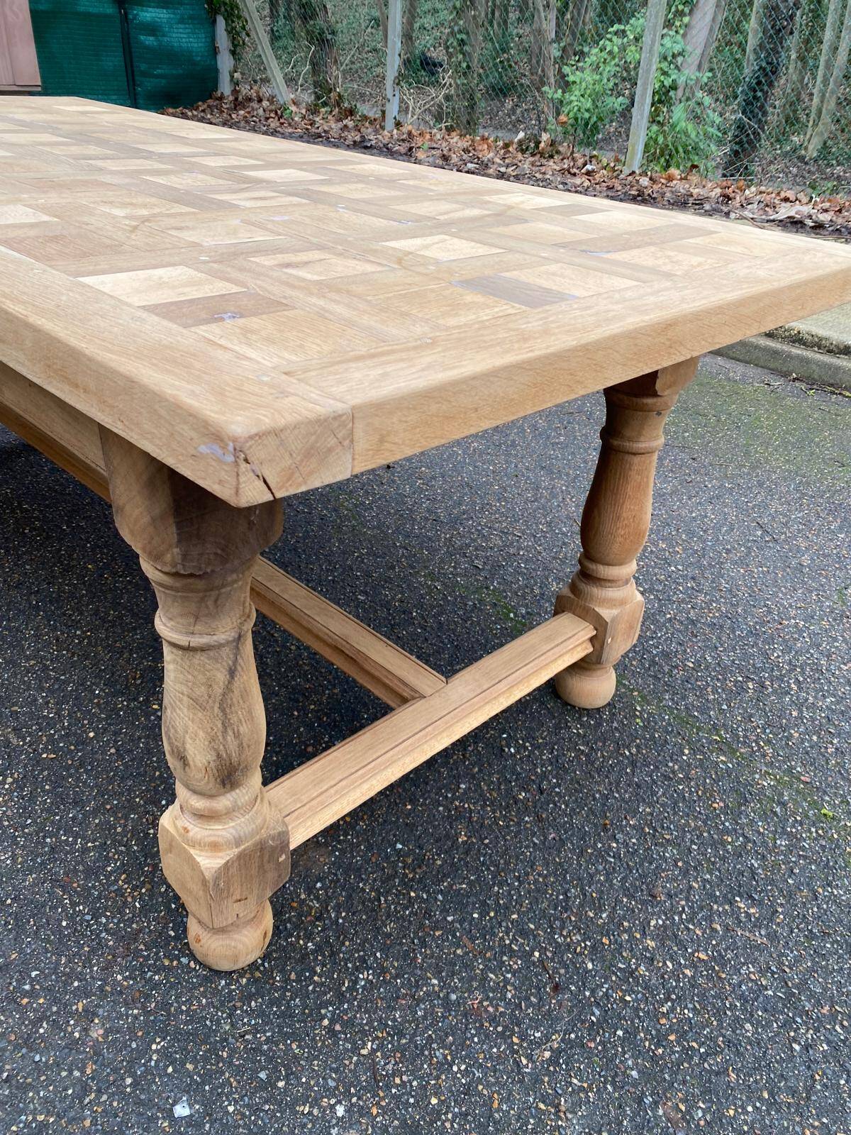 Renovated farmhouse dining table in solid oak 210cm 19th century