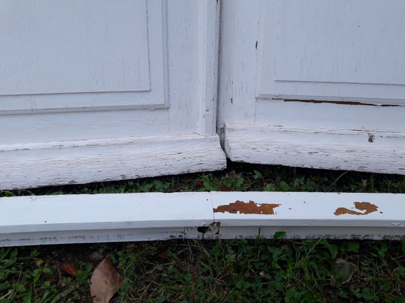 Door bay window arched oak frame H233,5xW234 small tiles