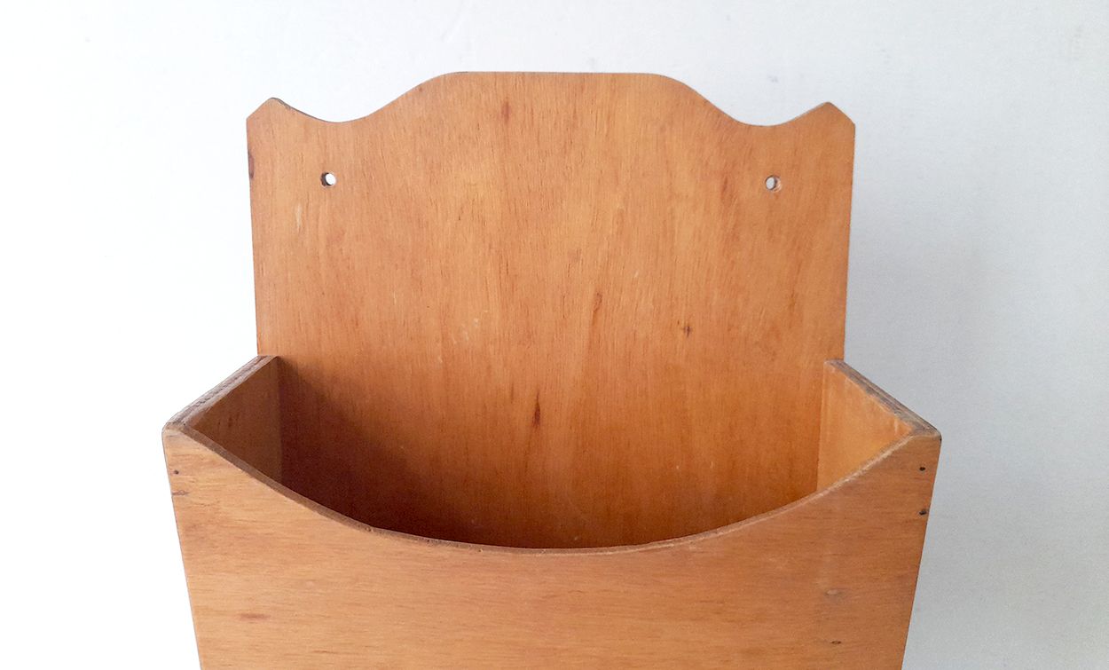 Wooden box for wall mounting, mail holder