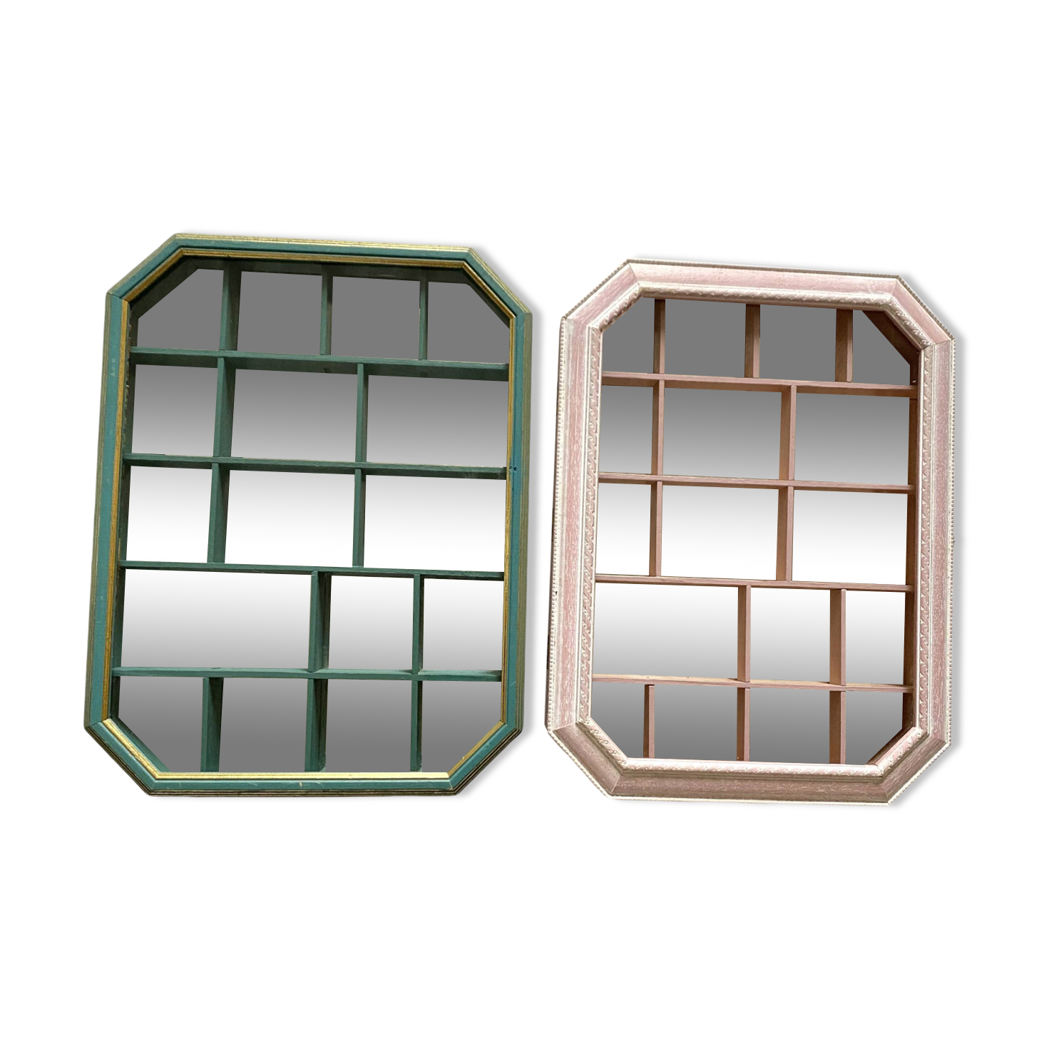 Vintage wall display cases