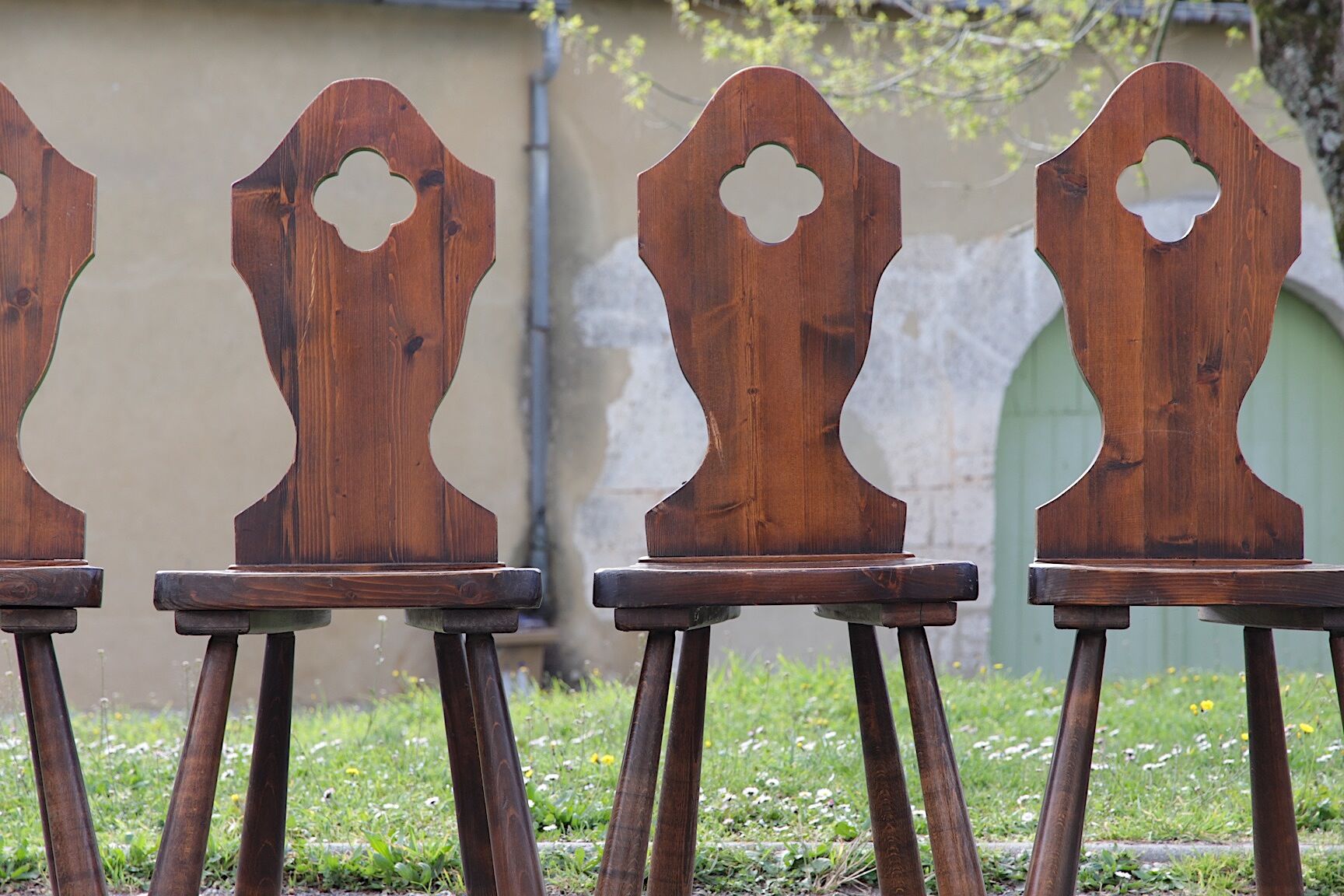 Série de six chaises brutaliste