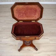 Victorian Mahogany Wood and Veneer Sewing Table, 1850s