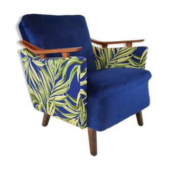 Blue tropical square armchair