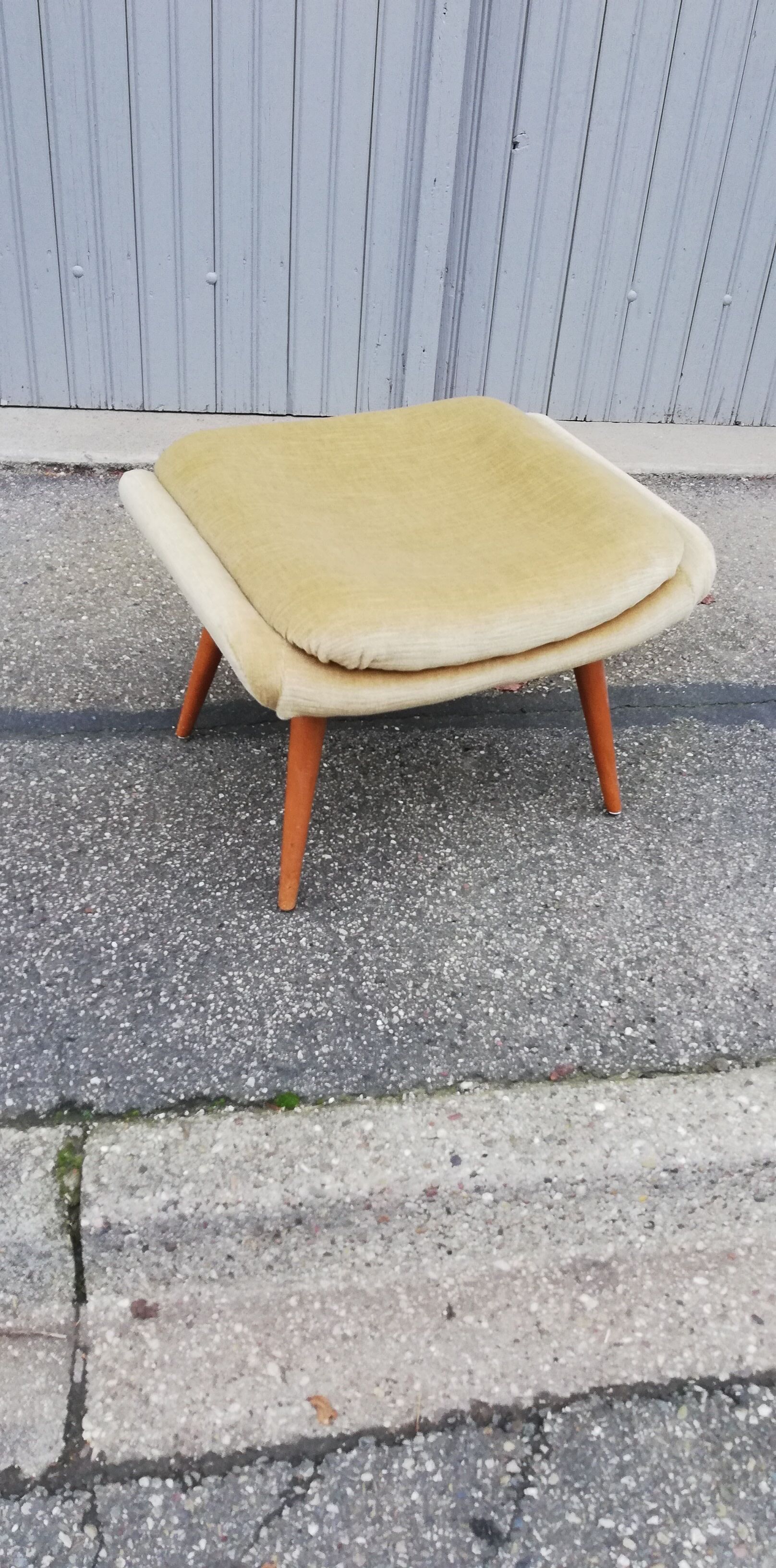 Vintage stool beige fabric