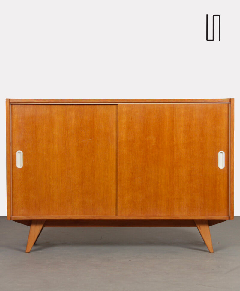 Oak chest, model U-452, by Jiri Jiroutek for Interier Praha, 1960s