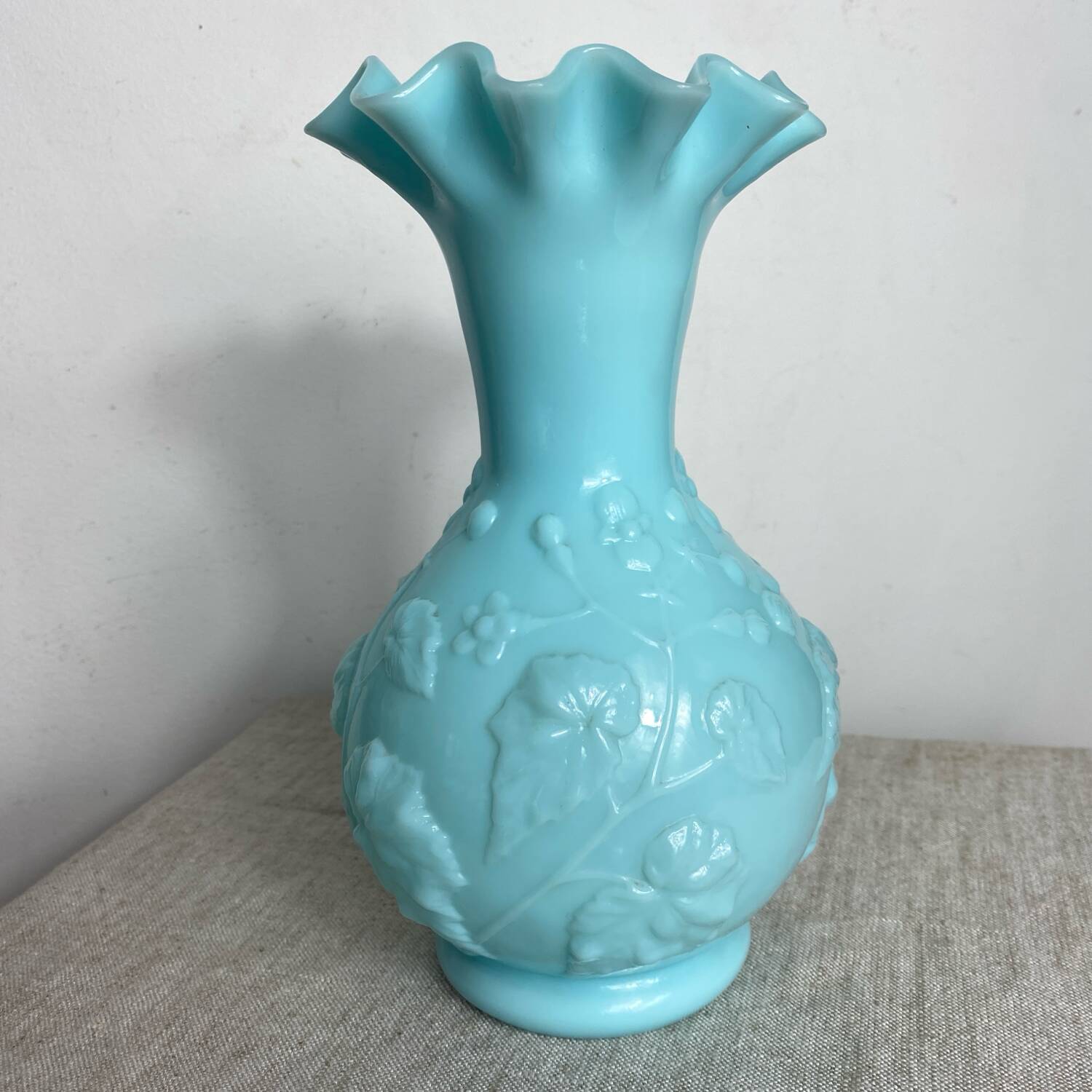 Blue opaline vase