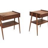 2 tables de chevet en teck par Carlström, Suède 1960