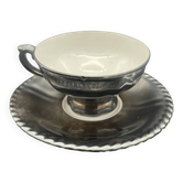 Vintage silver-plated porcelain moka cup RW Bavaria with saucer