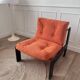 Fauteuil velours orange années 80