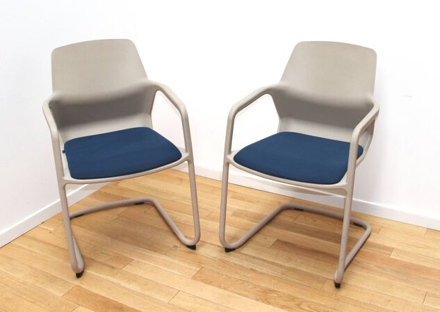 Paire de fauteuils de bureau Metrick, Wilkhann