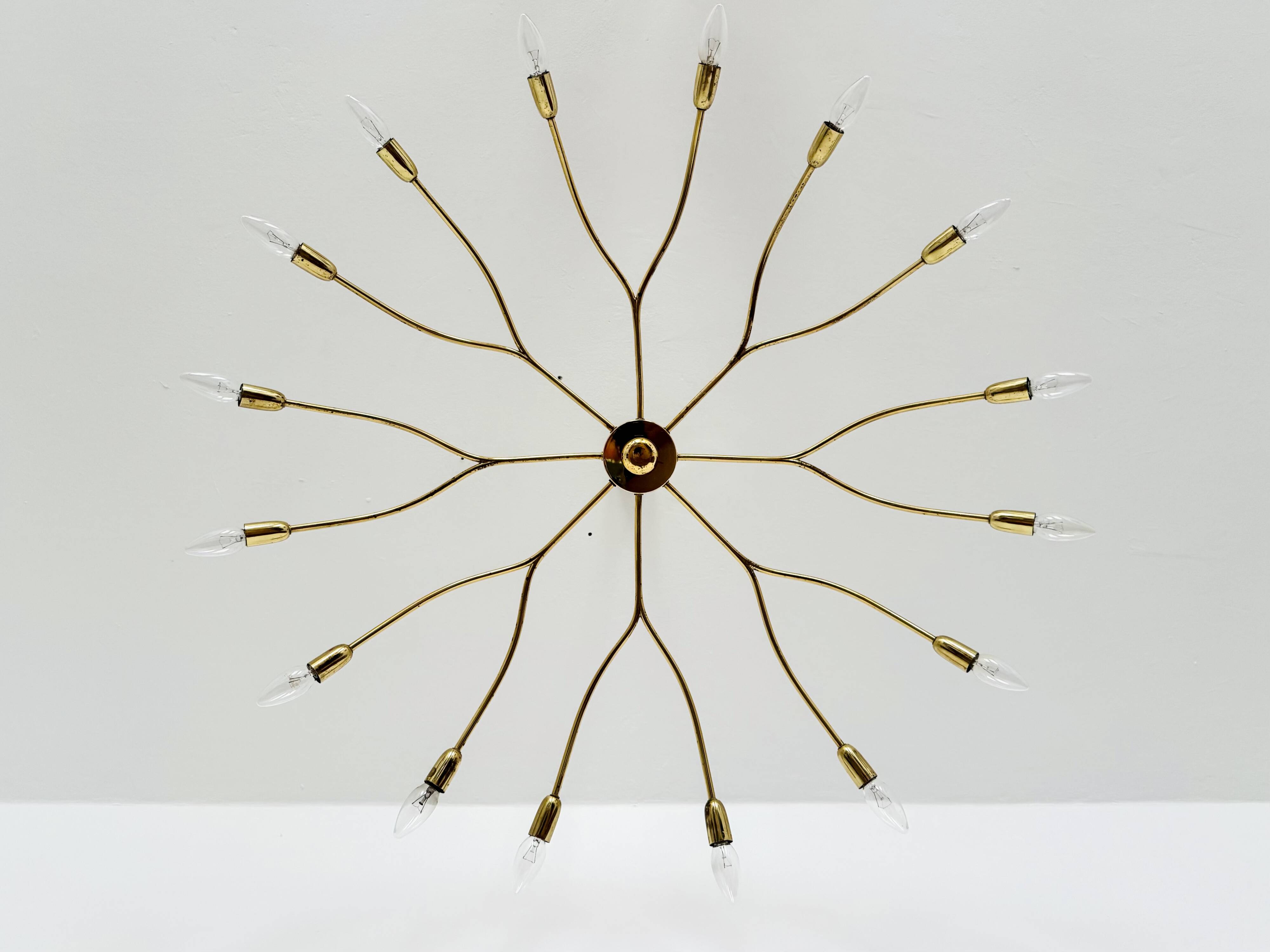 XXL Austrian Brass Chandelier by Kalmar