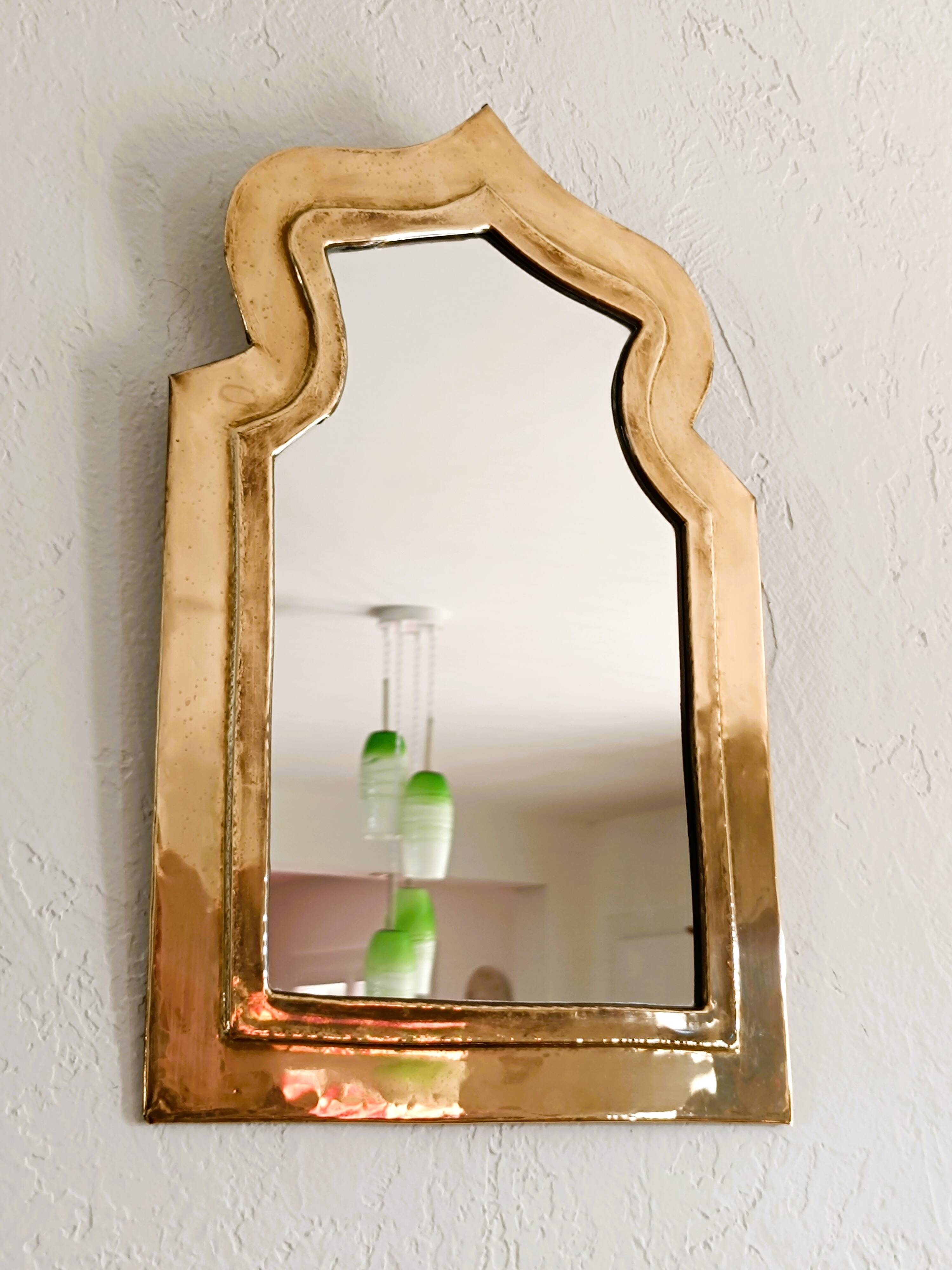 Moroccan brass mirror