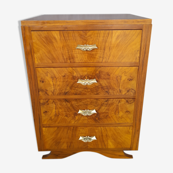 Art Deco walnut chest of drawers
