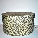 Vintage hat board - Leopard printed cardboard hat box 35x19cm