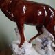 CHAMOIS animal statuette on a rock - enameled ceramic