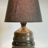 VINTAGE Handmade Geometric Glazed Stoneware LAMP