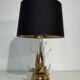 Bronze and brass water lily lamp attributed to Maison Charles. Circa 1970.