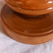 Vintage hand-turned solid olive wood vase – 1970s