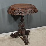 Anglo-Indian Pedestal Table in Exotic Wood – Late 19th Century