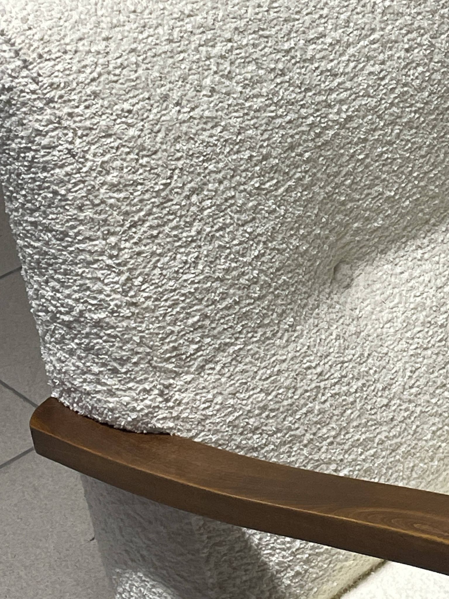 1940s Sofa in Wood and Boucle Fabric, Italian Production