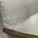 Canapé des années 1940 en bois et tissu bouclé, production italienne