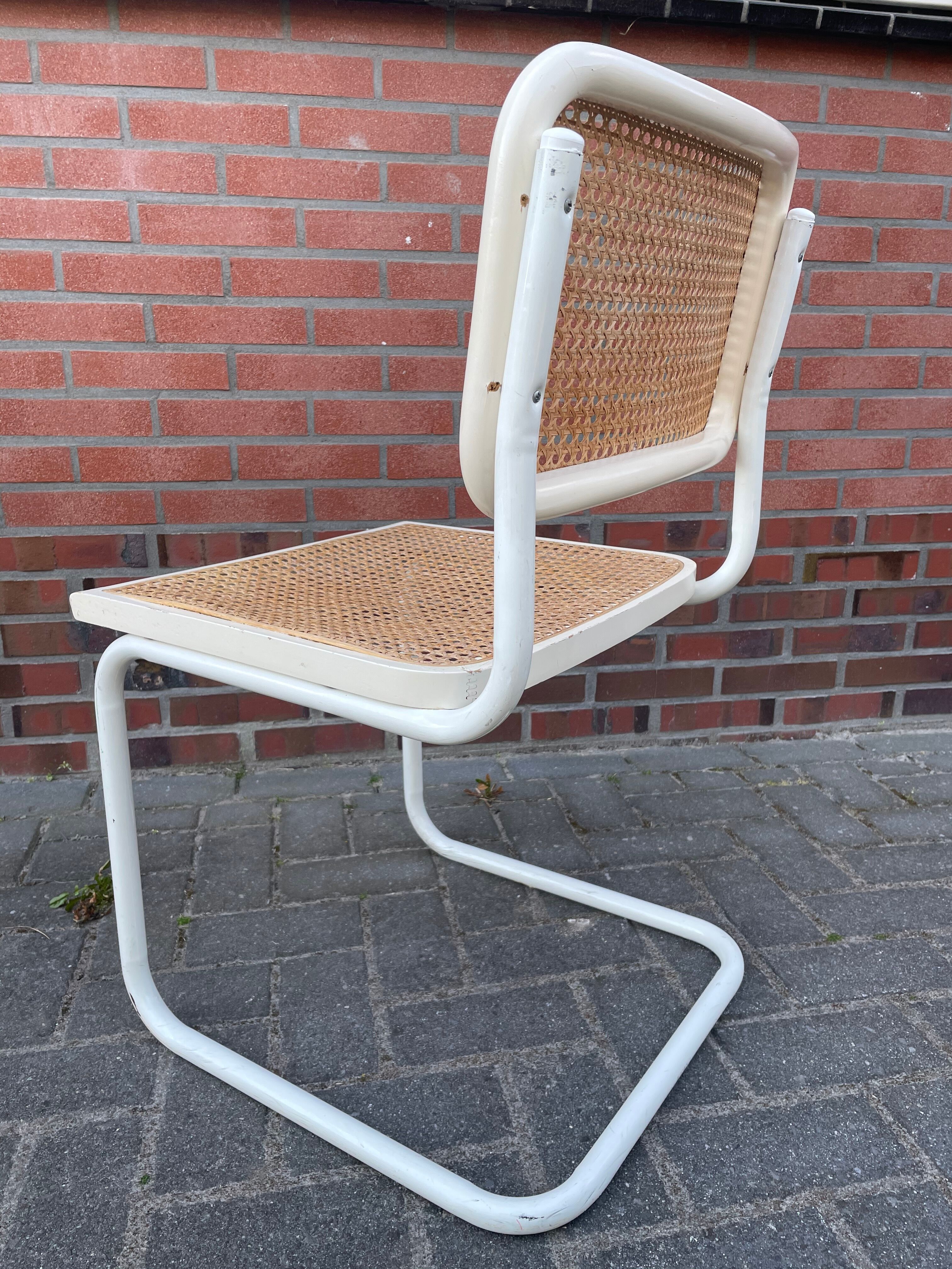 Cesca dining room chair designed by Marcel Breuer