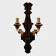 Paire d'appliques Louis XV en bois sculpté et polychrome – XIXe