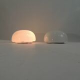 Vintage opaline ceiling lamp pair