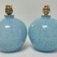 Deux pieds lampes boules art déco verre de clichy bleu