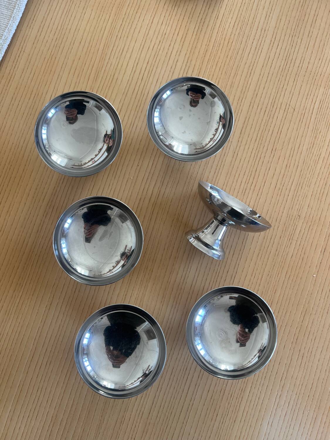 Set of 6 vintage stainless steel cups