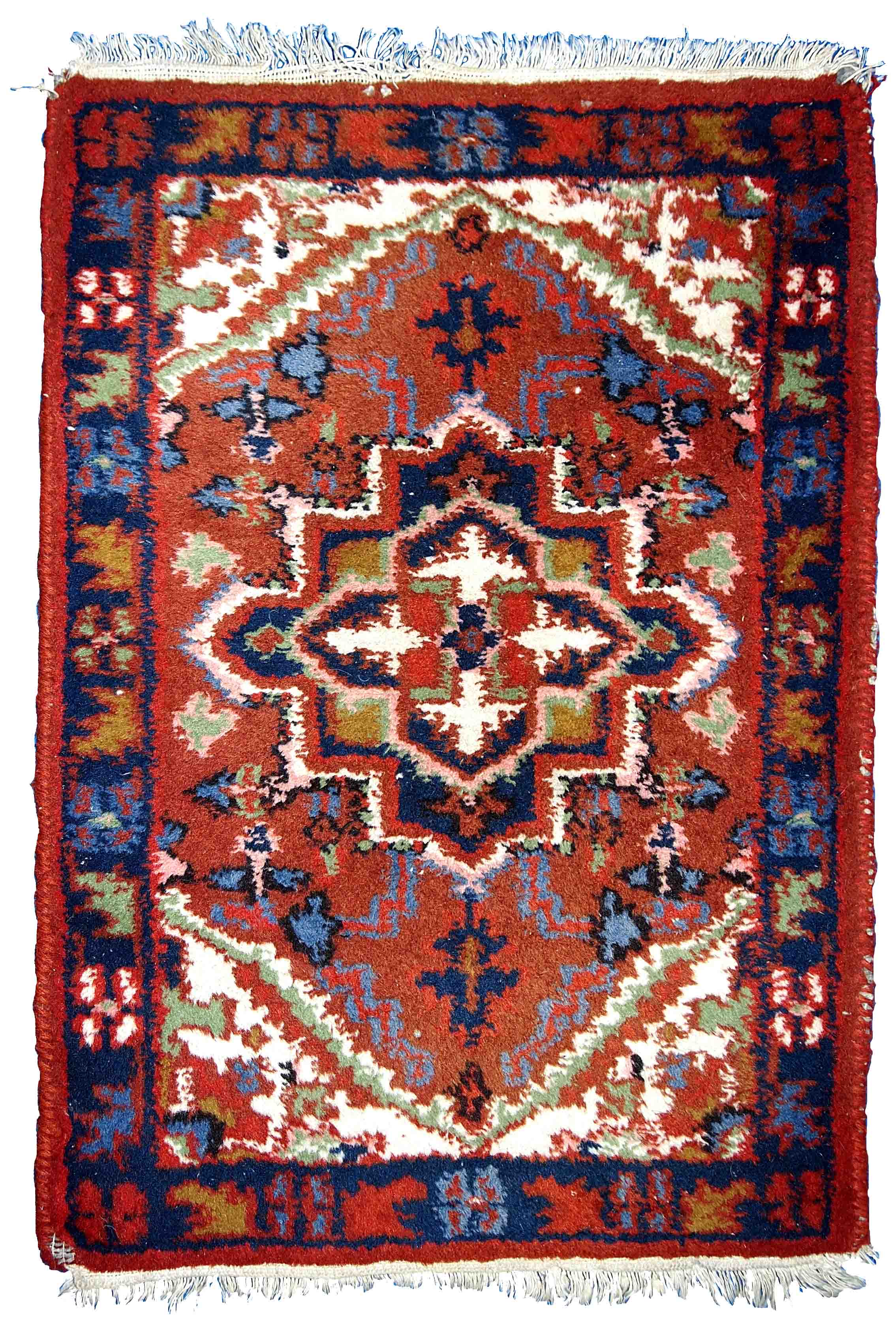 Tapis vintage Persan Hamadan fait main 50cm x 70cm 1970s 1C753