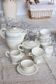 Vintage 10-person coffee set with Salins earthenware and geometric design