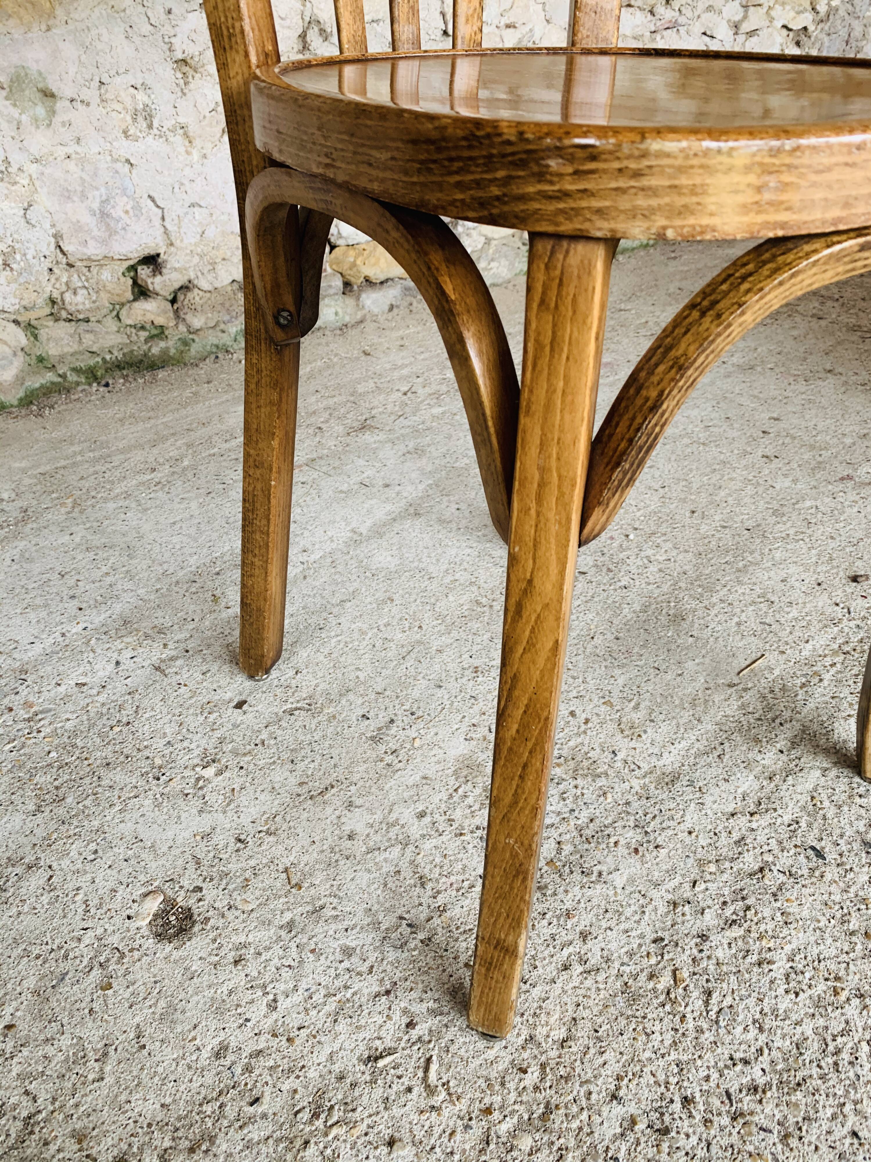 Pair of bistro chairs #43 by Baumann, circa 40/50
