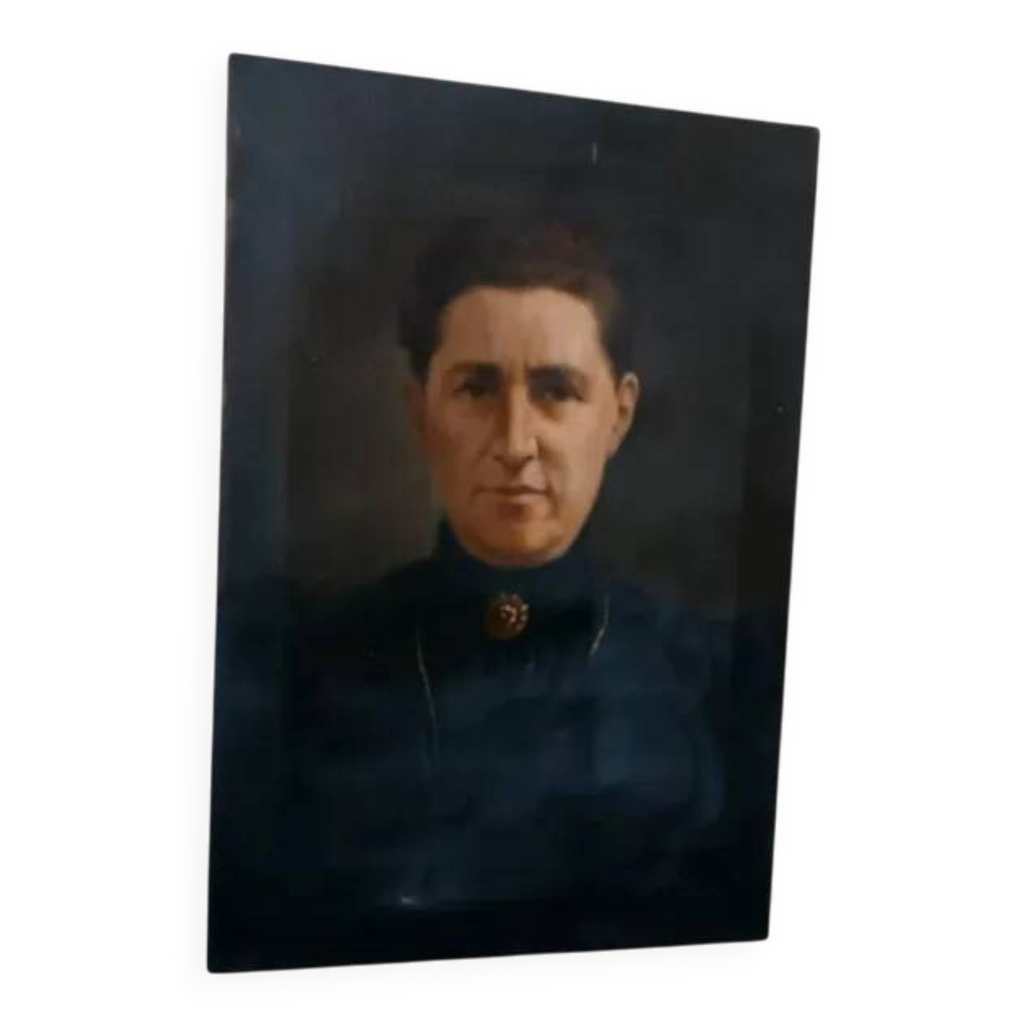 Antique painting from the early 1900s depicting a female portrait, signed by S.Bruno