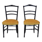 Pair of Napoleon III chairs in blackened wood