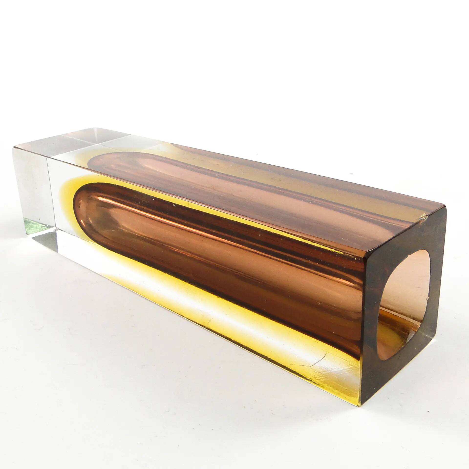 Sommerso mid-century modern vase, glass, designed by F. Poli, Italy, 1950s