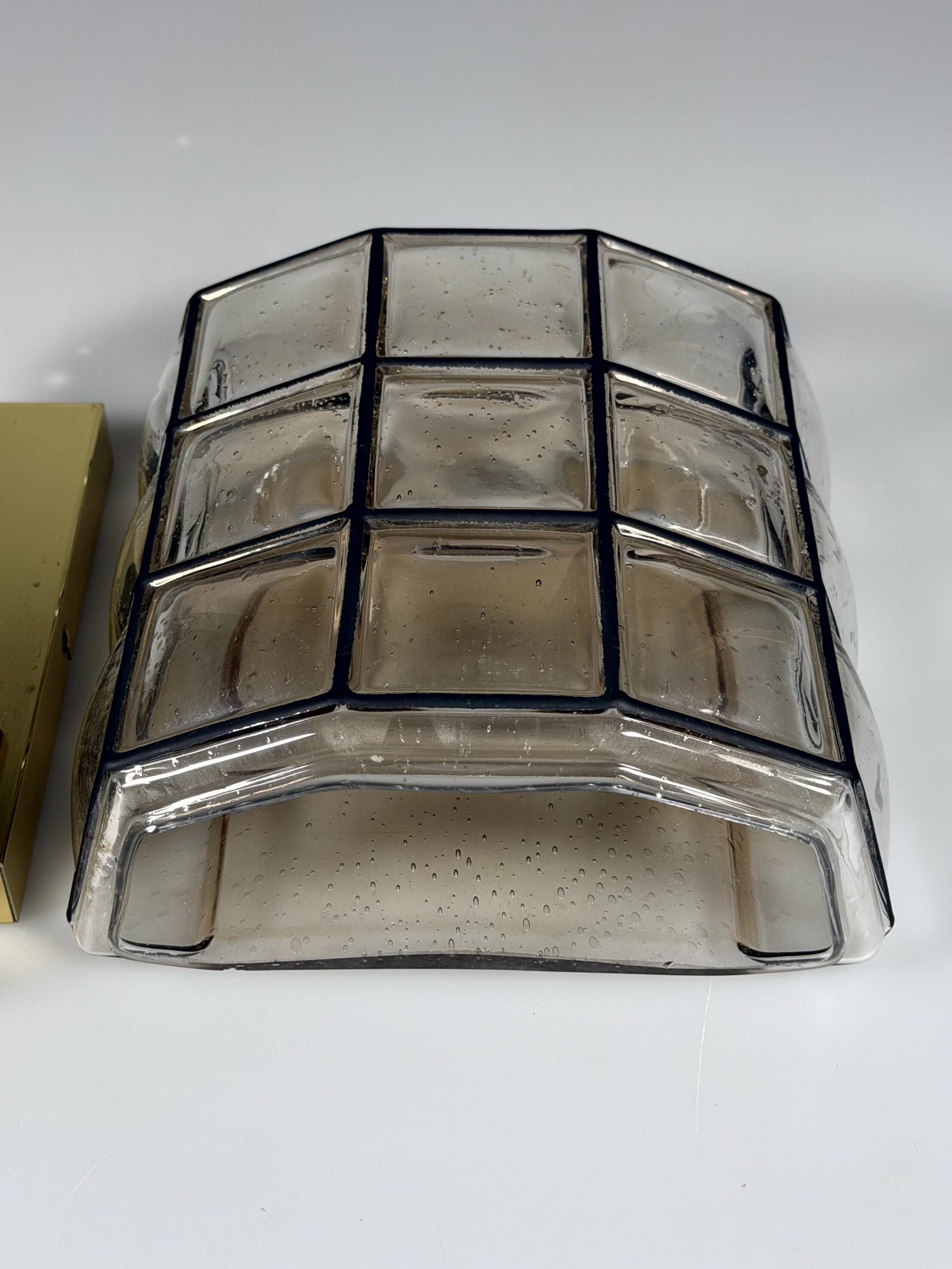 60s 70s Wall Lamp Wall Sconce Glashütte Limburg Germany Glass & Metal