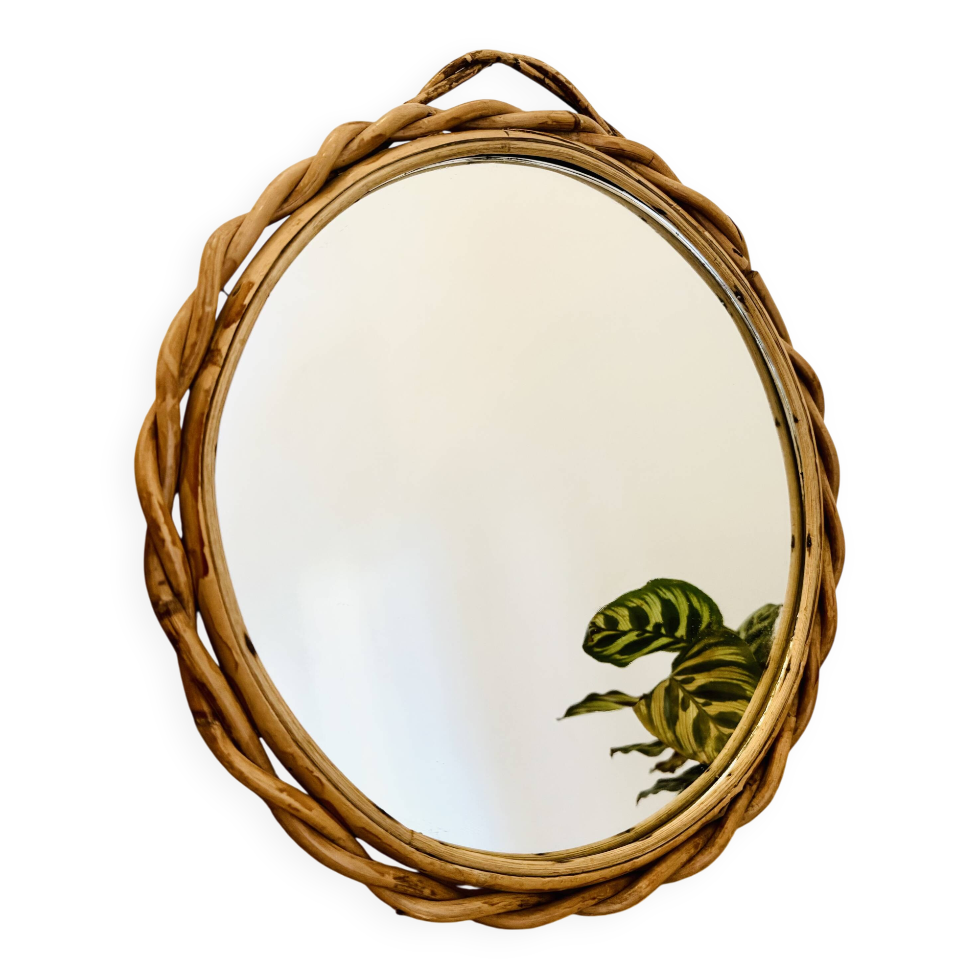 Vintage rattan mirror