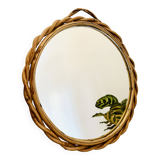 Vintage rattan mirror