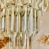 Venini wall lamp in glass with gold and chrome structure, Italy 1980