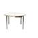 Vintage round extendable dining table, white laminate on chrome legs.