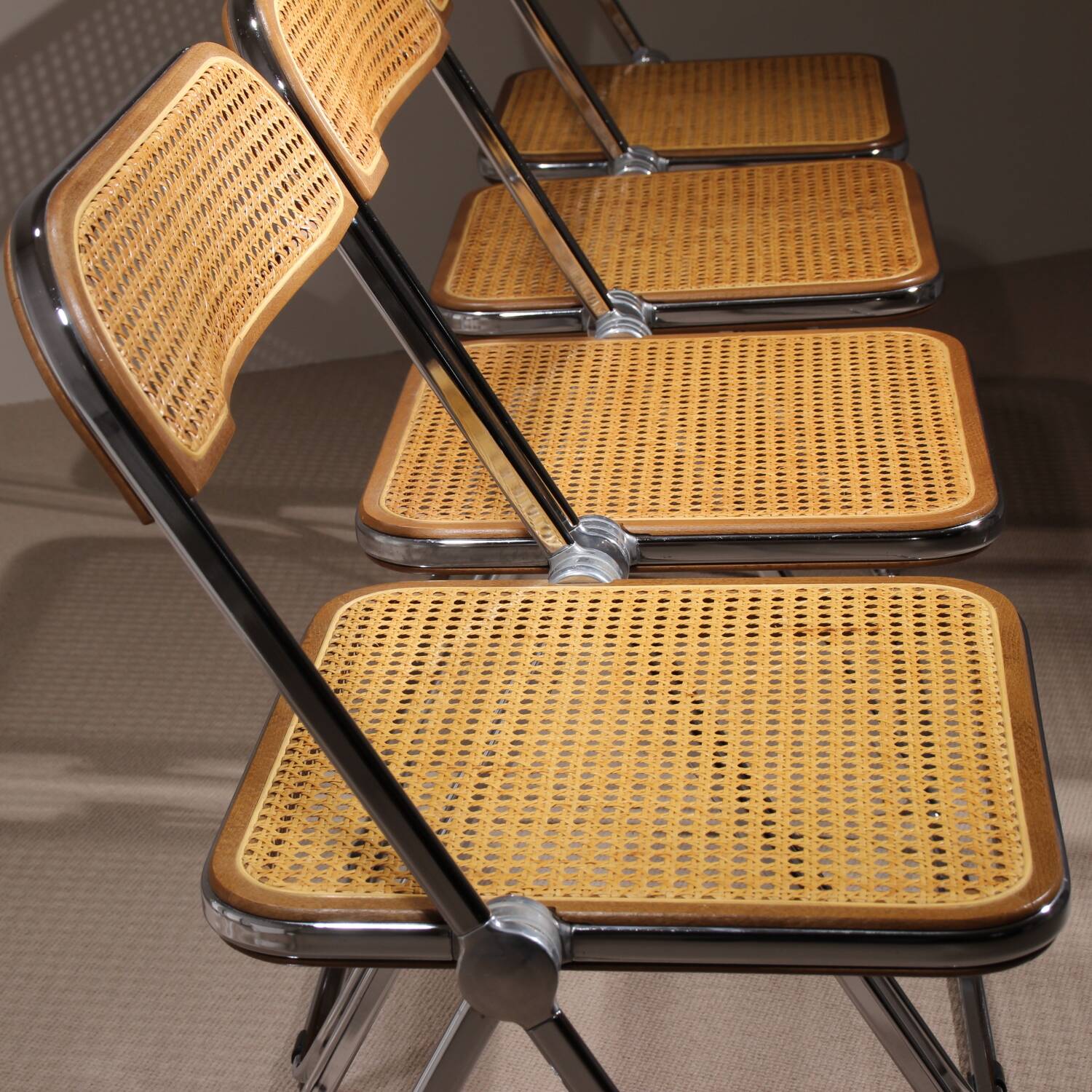 Four ‚Plia‘ Folding Chairs by Giancarlo Piretti for Anonima Castelli